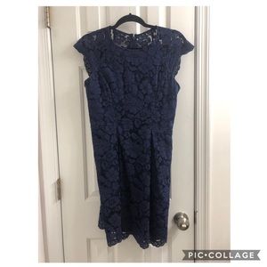 Vince Camuto Navy Lace Dress w/ Pockets